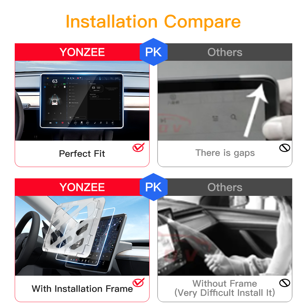 Protecteur d'écran en verre trempé YZ pour Tesla modèle 3 Y 2021-2023 accessoire de contrôle central mat Anti-éblouissement Protection de Film HD n° 3