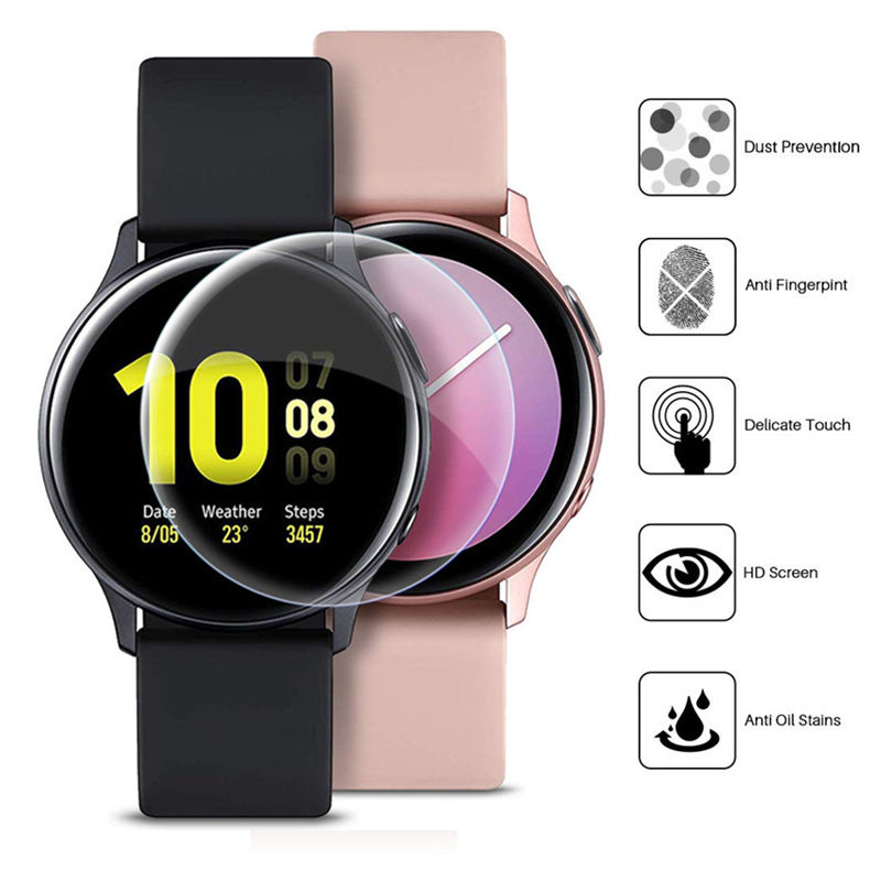 Protecteur d'écran pour Samsung Galaxy Watch Active 2, Film souple de Protection à couverture complète, résistant aux rayures, 40mm 44mm n° 2