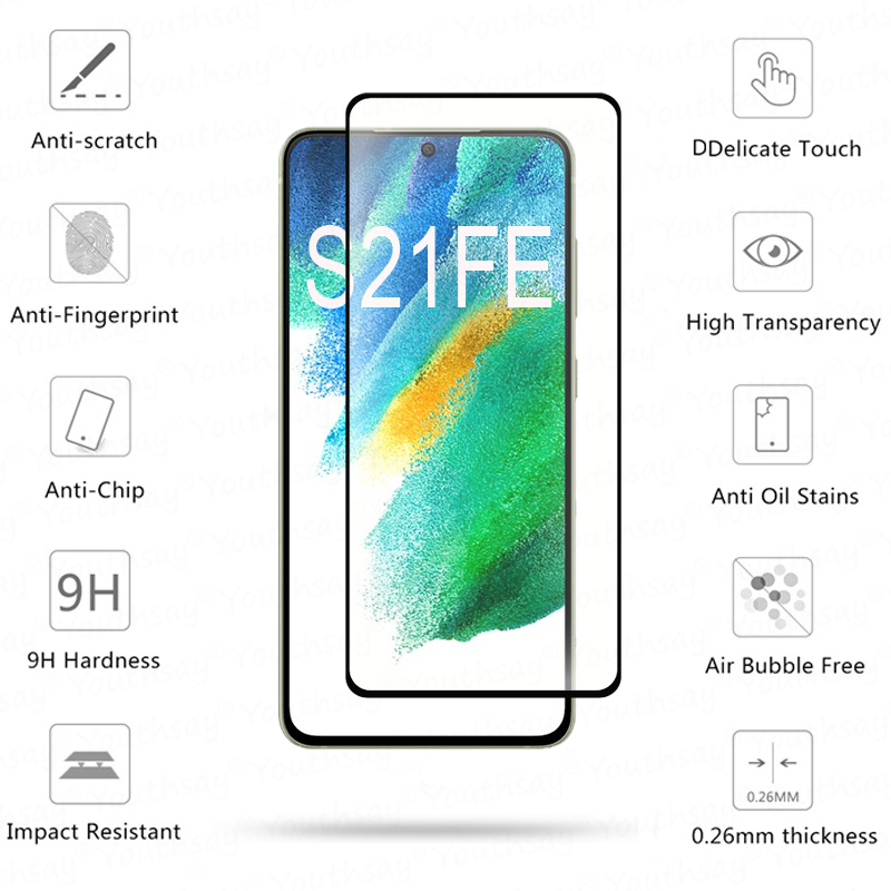 Film protecteur d'écran en verre pour Samsung Galaxy S21 FE, verre du Guatemala, couverture complète, S23 FE, S21, S20 FE n° 2