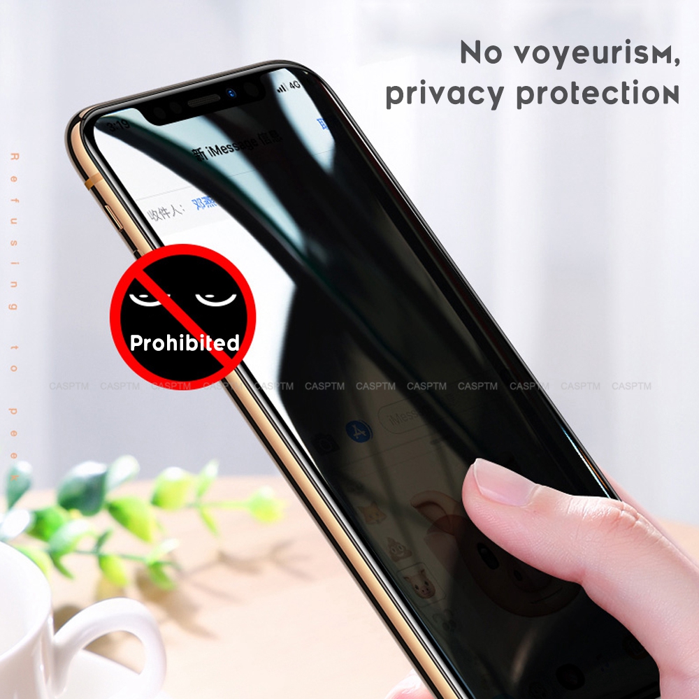 Protecteur d'écran noir anti-espion 3D pour iPhone, film de protection en verre pour iPhone 14 15 13 12 11 Pro Max X XS Poly 7 8 Plus Mini SE n° 3