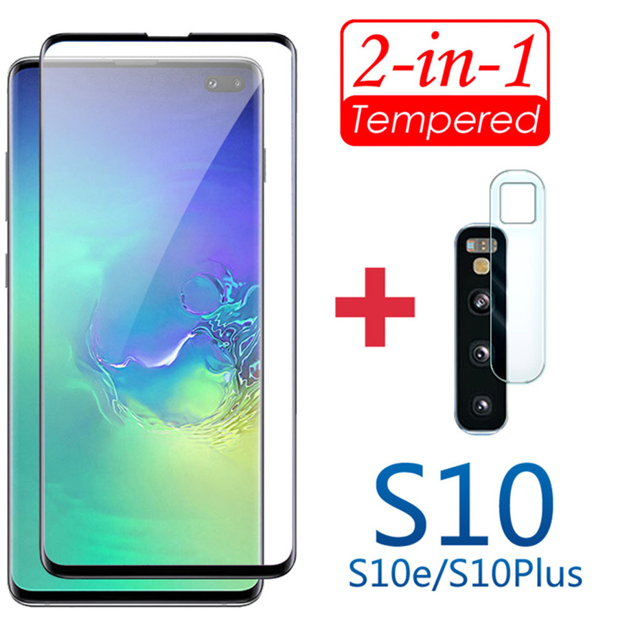 S10plus Protecteur D'écran 2in1 Pour samsung galaxy s10e En Verre Trempé s 10 e plus 10e 10s 10plus Avec Lentille De Caméra Film Protecteur n° 1