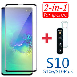 S10plus Protecteur D'écran 2in1 Pour samsung galaxy s10e En Verre Trempé s 10 e plus 10e 10s 10plus Avec Lentille De Caméra Film Protecteur small picture n° 1