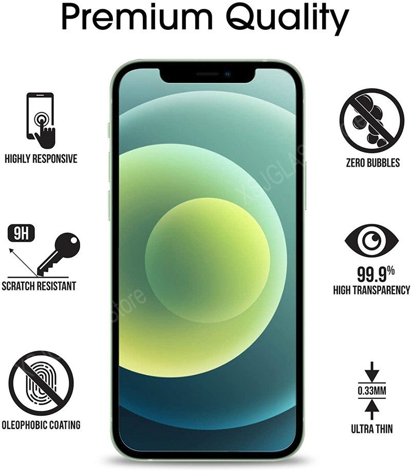 Protecteur d'Écran en Verre pour iPhone, Accessoire pour Modèles 6S, 7, 8 Plus, 14, 11, 12, 13, 15 Pro Max, Mini, Poly XS Max, 3 Pièces n° 2