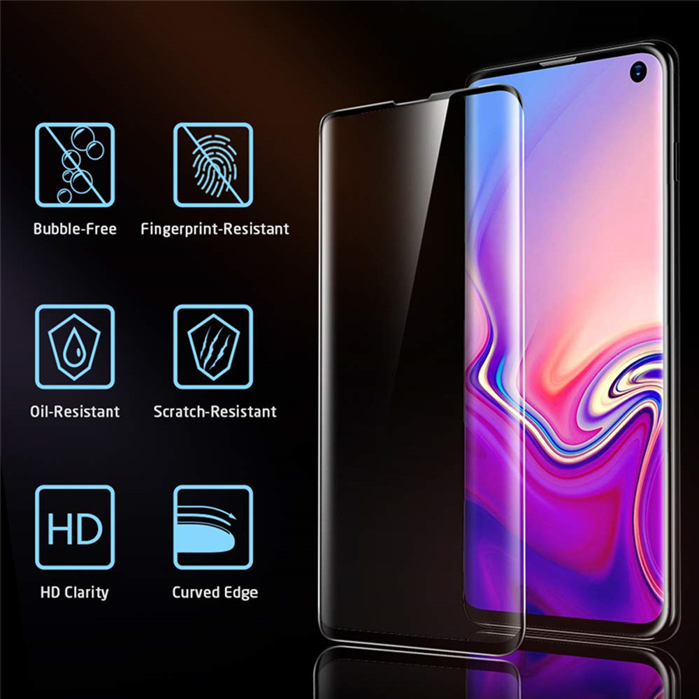 Film de protection en verre trempé pour Samsung Galaxy S8, S9, S10e, S10 plus, couverture complète, bord S7, protecteur d'écran de téléphone n° 2