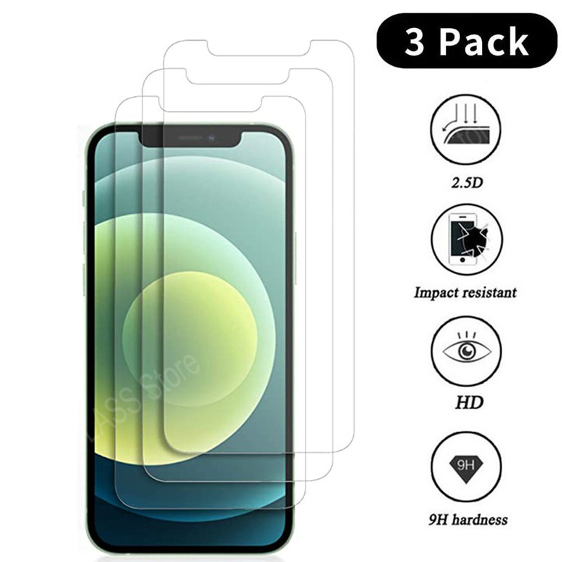 Protecteur d'Écran en Verre pour iPhone, Accessoire pour Modèles 6S, 7, 8 Plus, 14, 11, 12, 13, 15 Pro Max, Mini, Poly XS Max, 3 Pièces n° 1