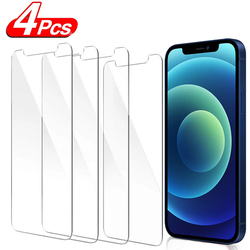 Protecteur d'Écran en Verre pour iPhone, 4 Pièces, 13, 11, 12 Mini, 15, 14 Pro Max, 6S, 7, 8 Plus, Poly XS Max