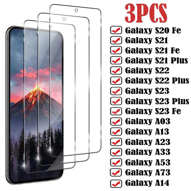 Protecteur d'Écran en Verre 5G pour Samsung Galaxy S22 S23 S21 Plus S20 Fe A14 A34 A54 A24 A13 A33 A23 A53 A73, 3 Pièces n° 1