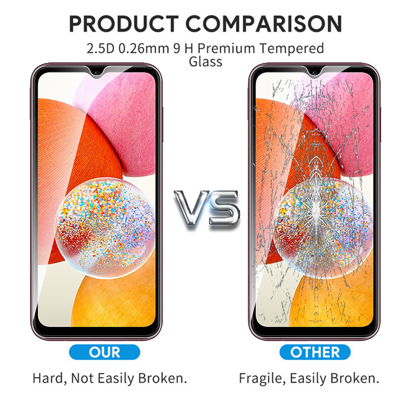 Coque de Protection en verre trempé 10D pour Samsung galaxy A14, 3 pièces, Film HD, 4G, 5G, pour modèles A54, A34, A24, SamsungA24 n° 5