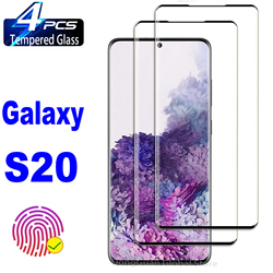 1/4Pcs En Verre Trempé Pour Samsung Galaxy S20 5G Incurvé Digitales Protecteur D'écran Film de Verre