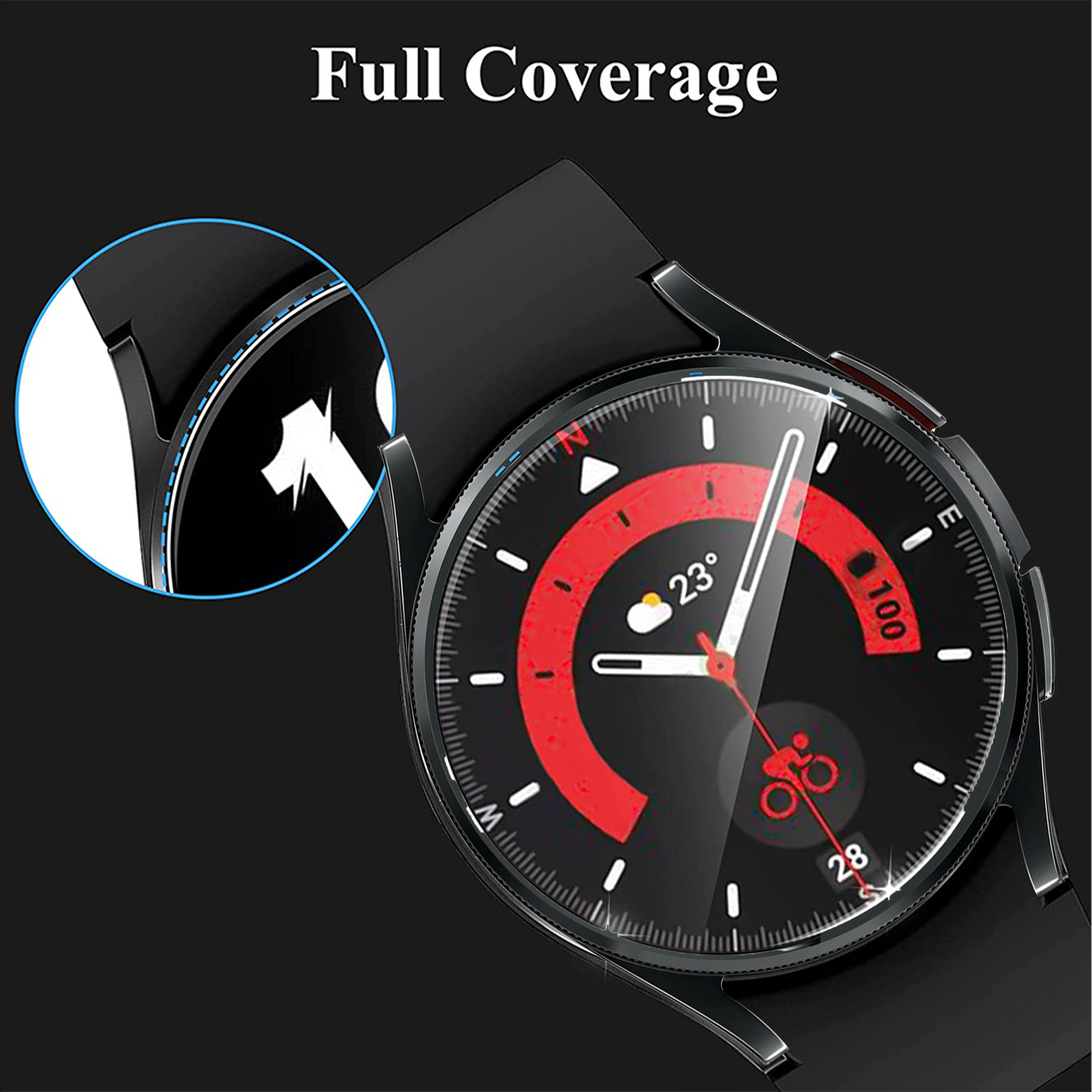 Film de protection d'écran classique pour Samsung Galaxy Watch, verre du Guatemala, anti-rayures, anti-empreintes digitales, 4, 5, 6, 40mm, 44mm, 43mm, 47mm n° 2