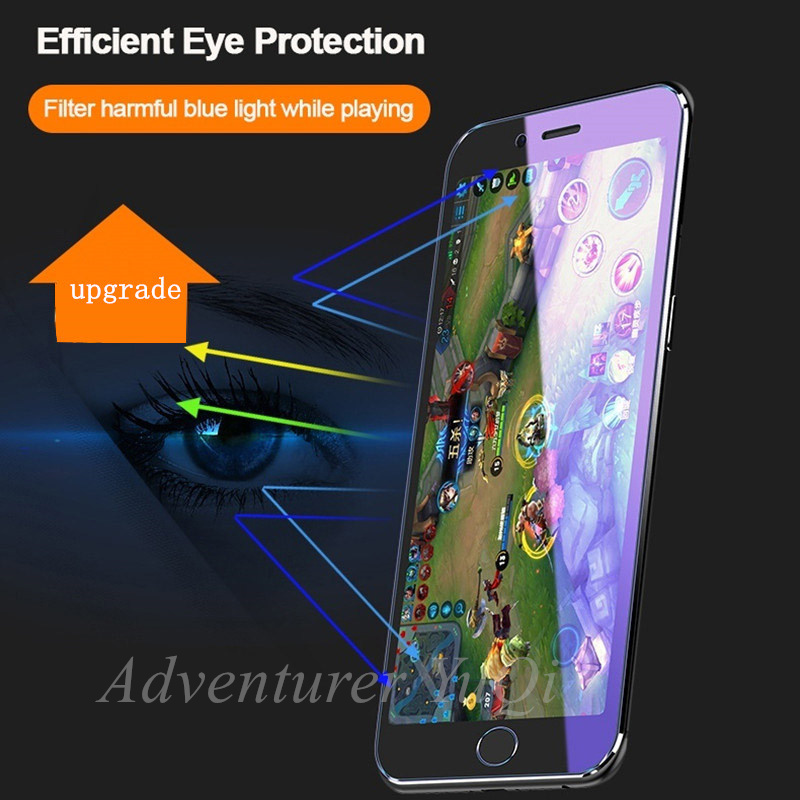 Protecteur d'écran anti-lumière bleue pour iPhone, verre guatémaltèque pour iPhone 15 14 13 12 11 Pro Max 12Mini SE2020 Poly XS X 7 8 6 6S Plus, 2 pièces n° 2
