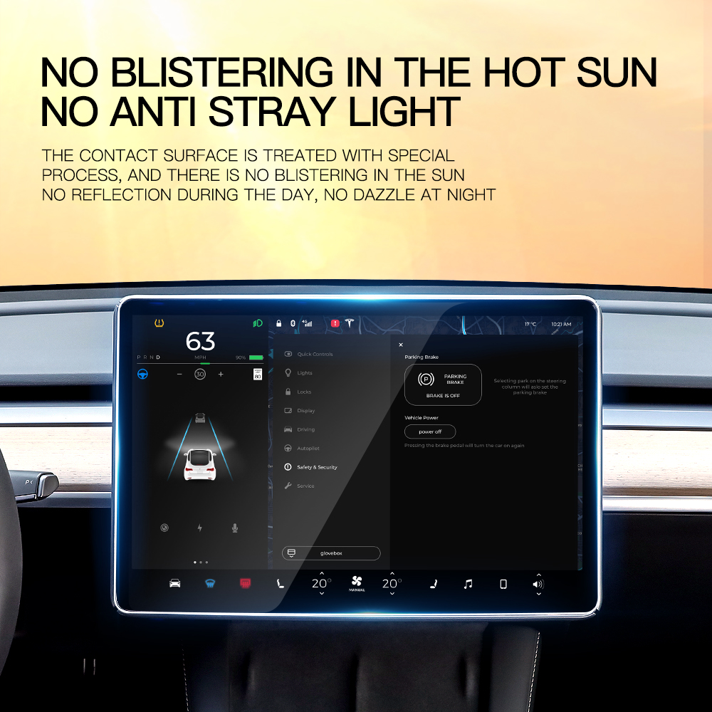 Protecteur d'écran en verre trempé YZ pour Tesla modèle 3 Y 2021-2023 accessoire de contrôle central mat Anti-éblouissement Protection de Film HD n° 6