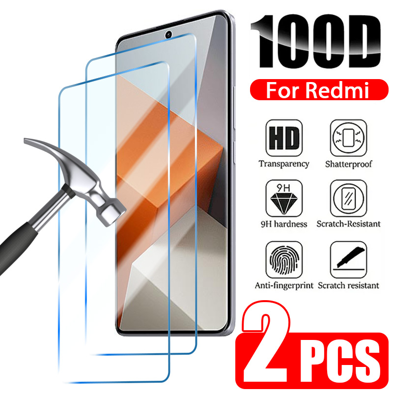 Protecteur d'écran en verre pour Redmi Note, Note 12, 11, 10, 9, 8 Pro Plus, 5G, Guatemala, 10C, 9C, 9A, Note 11S, 10S, 9T, 9S, 8T, 2 pièces n° 1