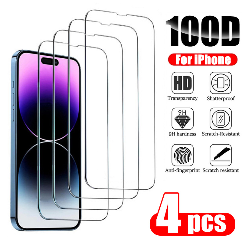 Protecteur d'écran en verre Guatemala pour iPhone, iPhone 14 13 12 11 Pro Max, iPhone 11 13Mini 7 8 14 Plus SE X XS Poly 14Pro, 4 pièces n° 1