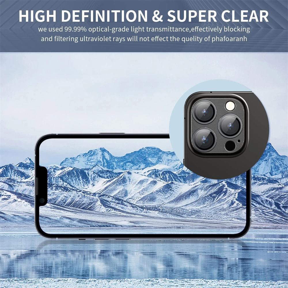 Protecteur d'objectif d'appareil photo en métal pour iPhone 14, 13 Pro Max, 13 Mini, capuchon d'objectif arrière pour iPhone 14 Plus, étuis de protection à couverture complète n° 3
