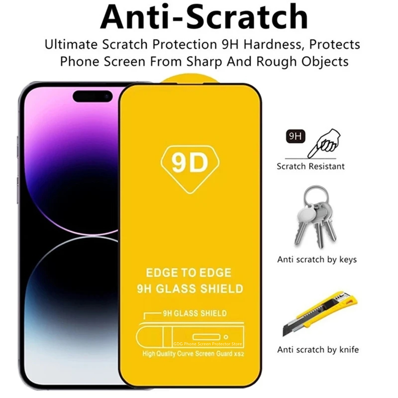 Protecteur d'écran en verre pour iPhone, verre de protection pour objectif d'appareil photo, 9D Guatemala, iPhone 14, 15 Pro Max, 12 Mini, 14Plus, 13 Pro, XS MAX n° 3