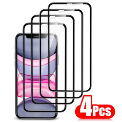 Protecteur d'écran pour iPhone, couverture complète, verre de protection pour iPhone 13, 12, 11 Pro Max, 6, 7, 8 Plus, X, Poly, Xs, SE, Mini, 2020, 4 pièces small picture n° 1