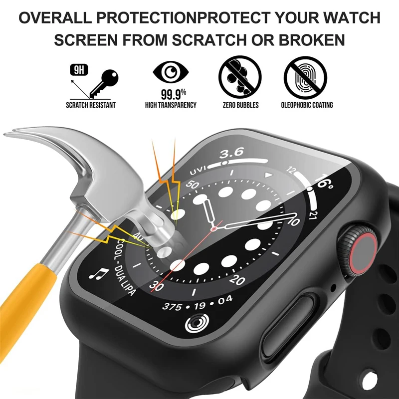 Coque de protection d'écran PC Bumper, verre du Guatemala, coque pour Apple Watch 9, 8, 7, 41mm, 45mm, 44mm, 40mm, 42mm, 38mm, iWatch Series 6, 4, 3, SE n° 5