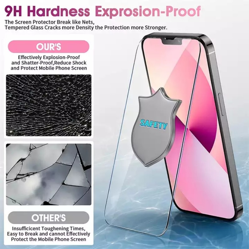 Protecteur d'écran en verre pour iPhone, verre Guatemala pour iPhone 12, 14, 13, 11 Plus, 11, 12, 13 Pro Max, Mini, Poly XS, X, 2023, 4 pièces n° 4