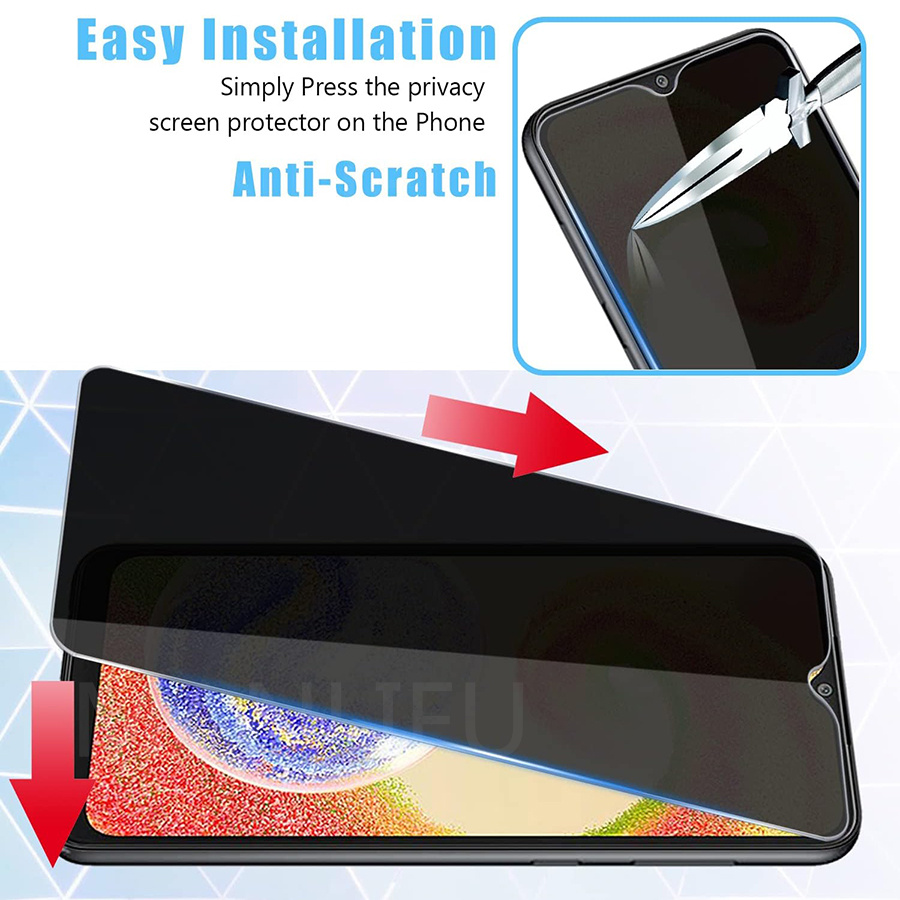 Protecteur d'écran de confidentialité pour Samsung Galaxy A04S, film de verre anti-espion Guatemala, 9H, protection des bords de mise à niveau, Galaxy A04e, A04 Core n° 3
