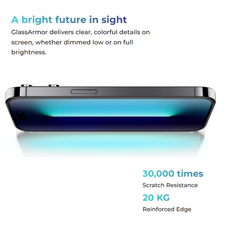 Benks GlassArmor Sapphire Coated Screen Protector, iPhone 15 Pro Max, Apple 14ProMax HD VPN, Verre résistant aux chutes, F n° 3