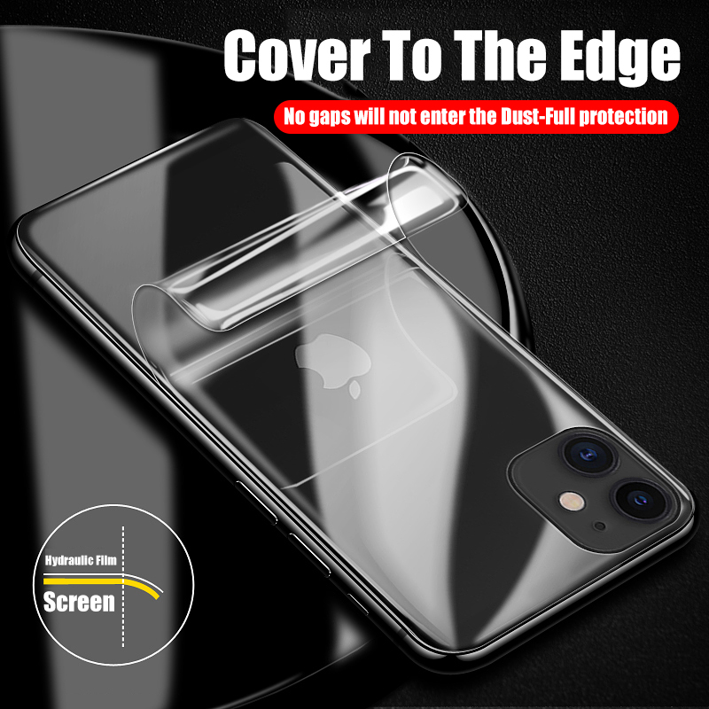 Protecteur d'écran pour iPhone, film arrière souple, pas de verre, 11, 12, 13, 14, 15 Pro Max, Mini, 14, 15 Plus, 4 pièces n° 2