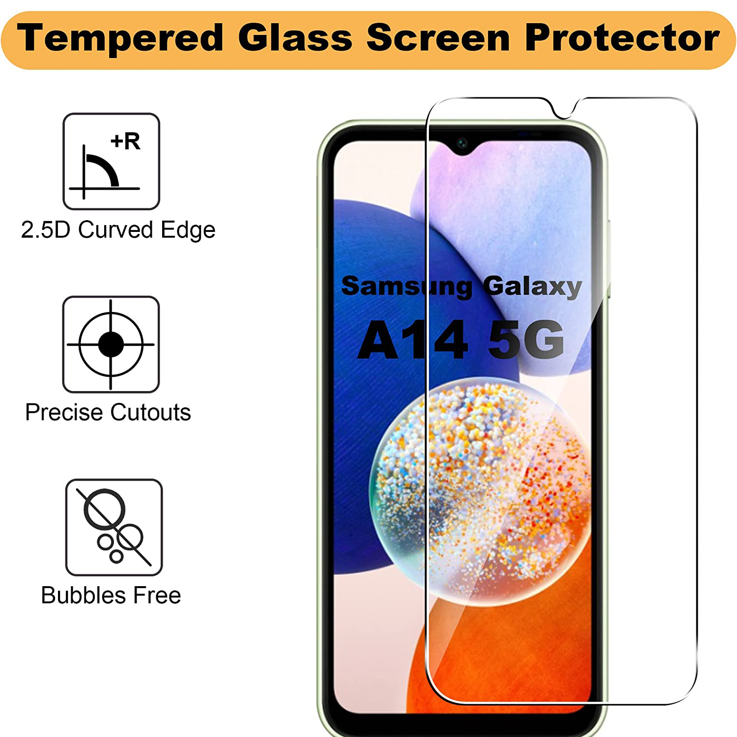 Protecteur d'écran, 2 ou 4 pièces, Film en verre trempé pour Samsung Galaxy A14 M14 F14 5G n° 2