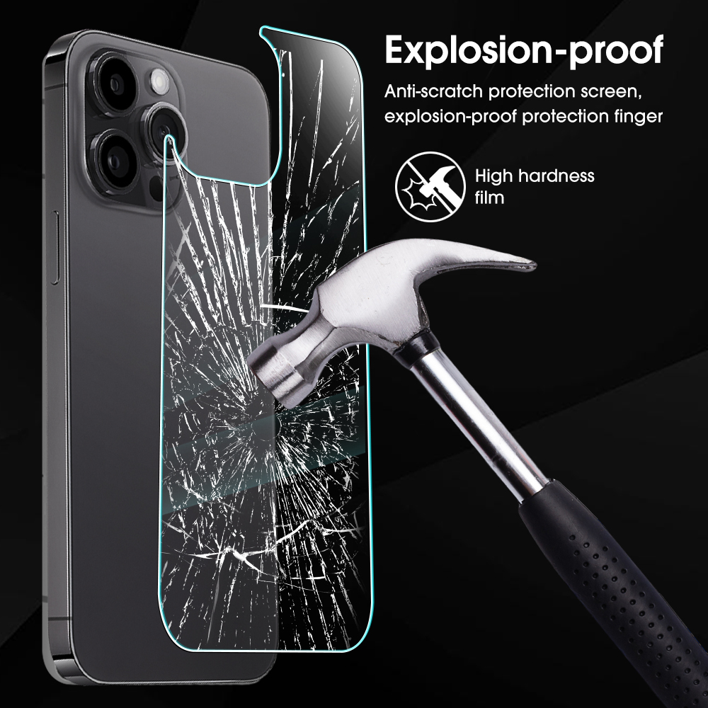 Protecteur d'écran arrière 4 en 1 en verre guatémaltèque, film d'objectif d'appareil photo pour iPhone 15, 14 Plus, 13, 12 Pro Max, 13Mini n° 4