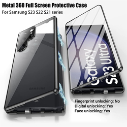 Coque magnétique en alliage métallique pour Samsung Galaxy, coque de protection en verre anti-espionnage, écran Full Surround HD, 360 °, S21, S22, S23 Ultra small picture n° 1