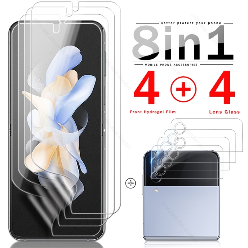 Protecteur d'écran 8 en 1 9D, film hydrogel souple pour Samsung Galaxy Z Flip4 5G Flip 4, verre protecteur d'appareil photo n° 1