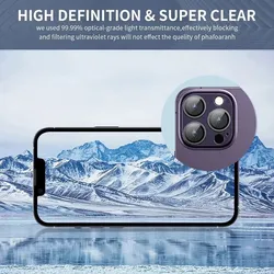 Protecteur d'objectif d'appareil photo en métal, verre pour iPhone 13 12 11 14 Pro Max, film de protection d'objectif arrière HD pour iPhone 12 Mini 15 Pro 14 Plus small picture n° 6