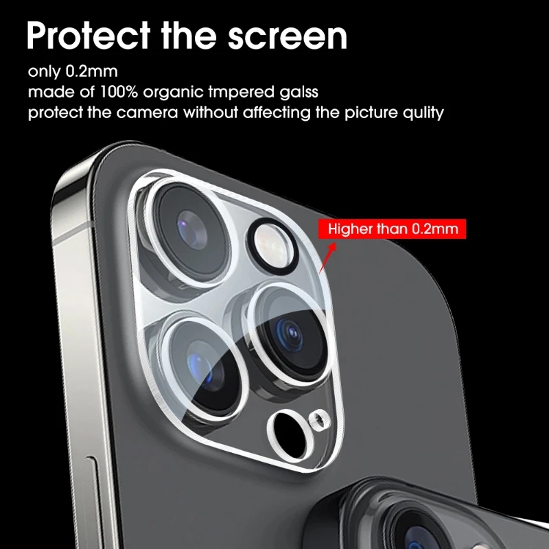 Verre d'objectif d'appareil photo pour iPhone, film de protection d'écran d'appareil photo pour iPhone 15, 14 Pro Max, 13 Mini, 14 Plus, 15 Pro, verre de protection, 2 pièces n° 4