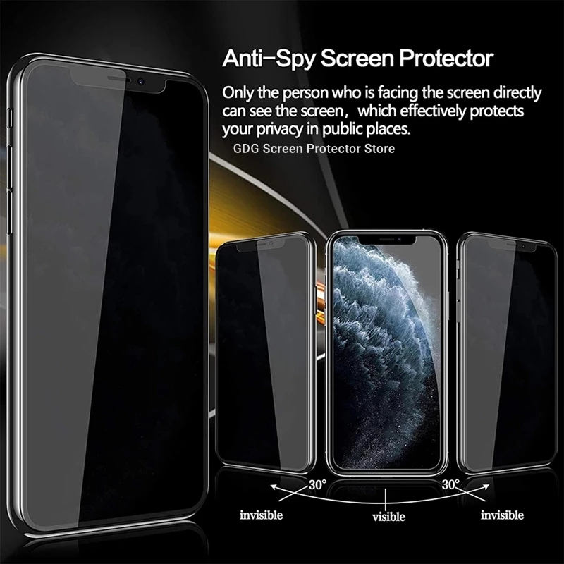 Protecteur d'écran Anti-espion, Film en verre trempé pour IPhone 14 11 Pro Max 12 13 Mini Plus XS XR X 7 8 Plus n° 2