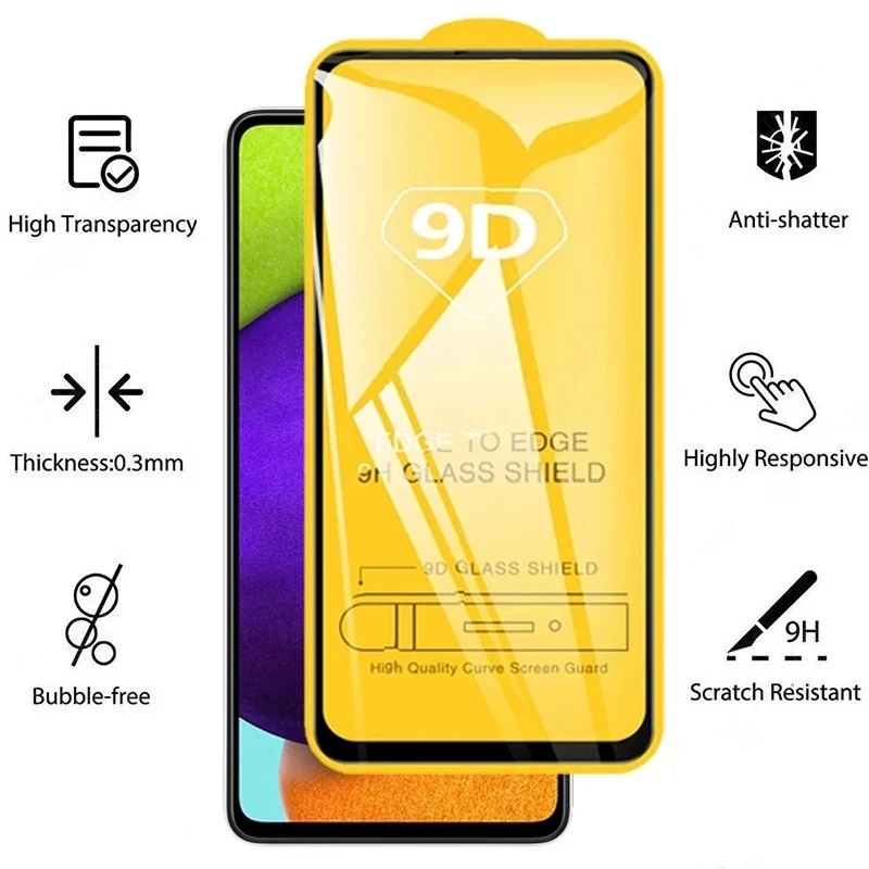 Protecteur d'Écran en Verre pour Samsung Galaxy, 9D Guatemala, A54, A34, A13, A14, A53, A52, A12, A33, A23, A32, A51, A73, A72, A03, M12, M32, M52, 1-4 Pièces n° 3