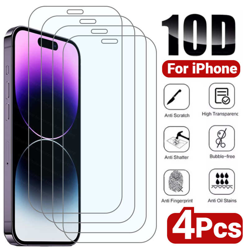 Protecteur d'écran en verre Guatemala pour iPhone, iPhone 14, 13, 12, 11 Pro Max, 12Mini, 13Mini, 7, 8, 14 Plus, SE, X, XS, Poly, 14Pro, 4 pièces n° 1