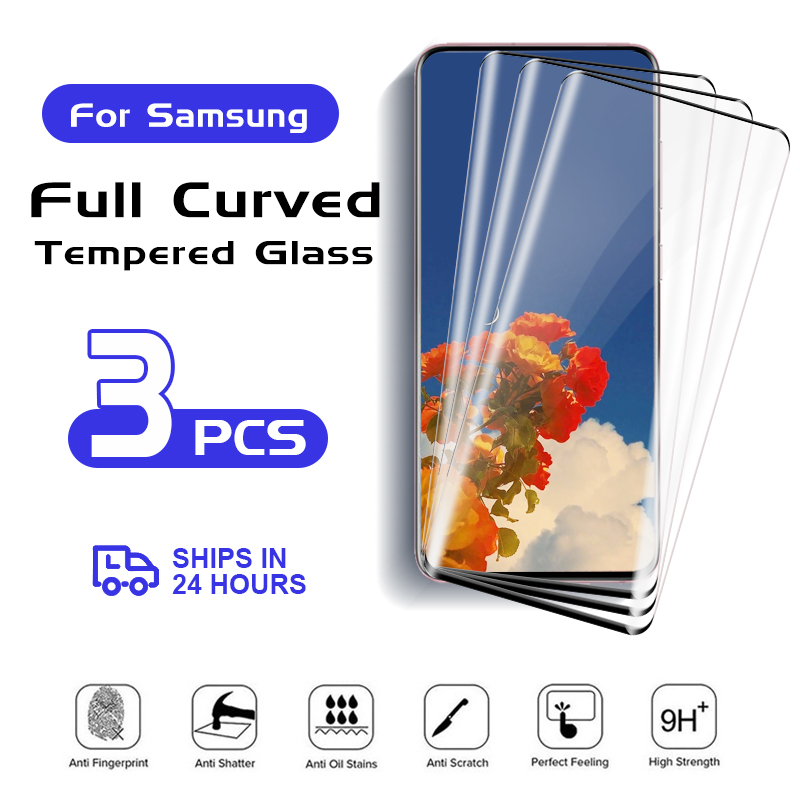 Protecteur d'écran en verre trempé pour Samsung Galaxy, film pour modèles S8, S8 Plus, S9, S10 Plus, S10 E, Dock Edge, S7 Edge, Guatemala, 3 pièces n° 1