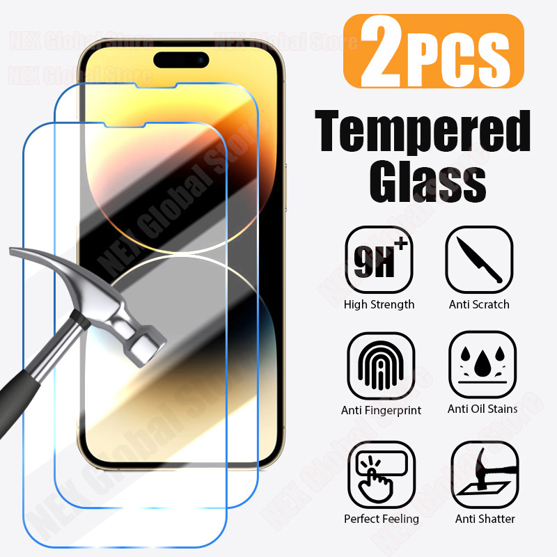 Protecteur d'écran en verre pour iPhone, verre Guatemala pour iPhone 15, 14, 13, 12, 11 Pro Max, Mini, 14, 15 Plus, X, Poly, XS Max, SE, 2020, 2022, 2 pièces n° 1