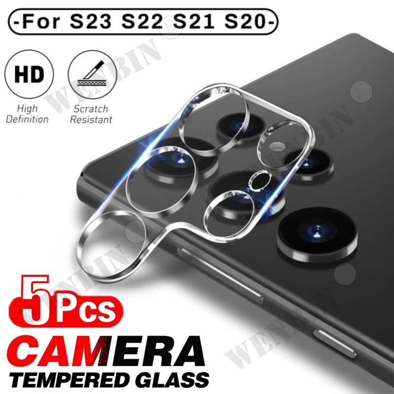 Protecteur d'objectif d'appareil photo 3D pour Samsung, film en verre pour Samsung S23 Ultra Plus, S22, S21, S20 FE, A53, A33, A14, 5 pièces n° 1