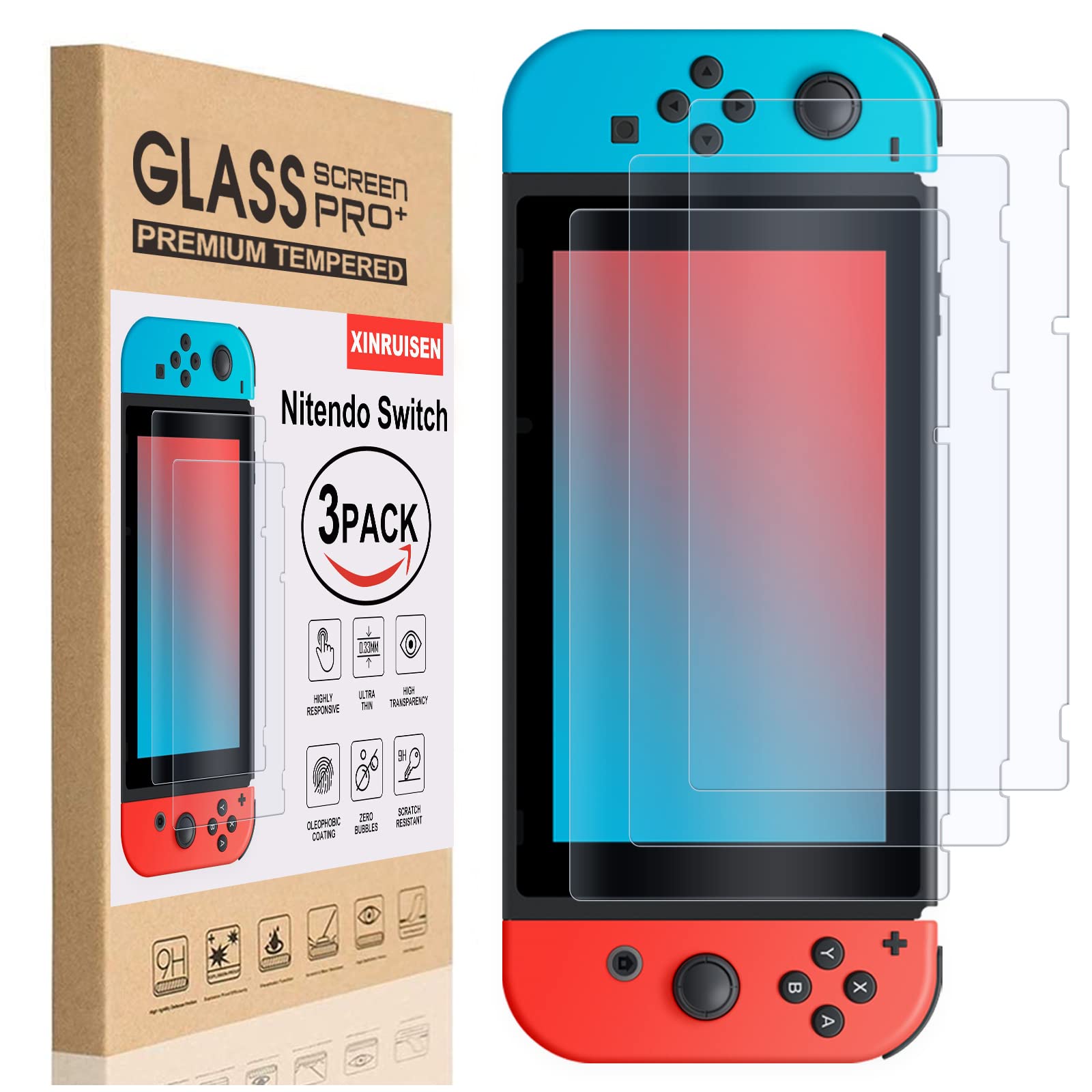 Protecteur d'écran en verre trempé, Film de protection rigide pour Console de jeu Nintendo Switch, Switch Lite et Switch OLED n° 1