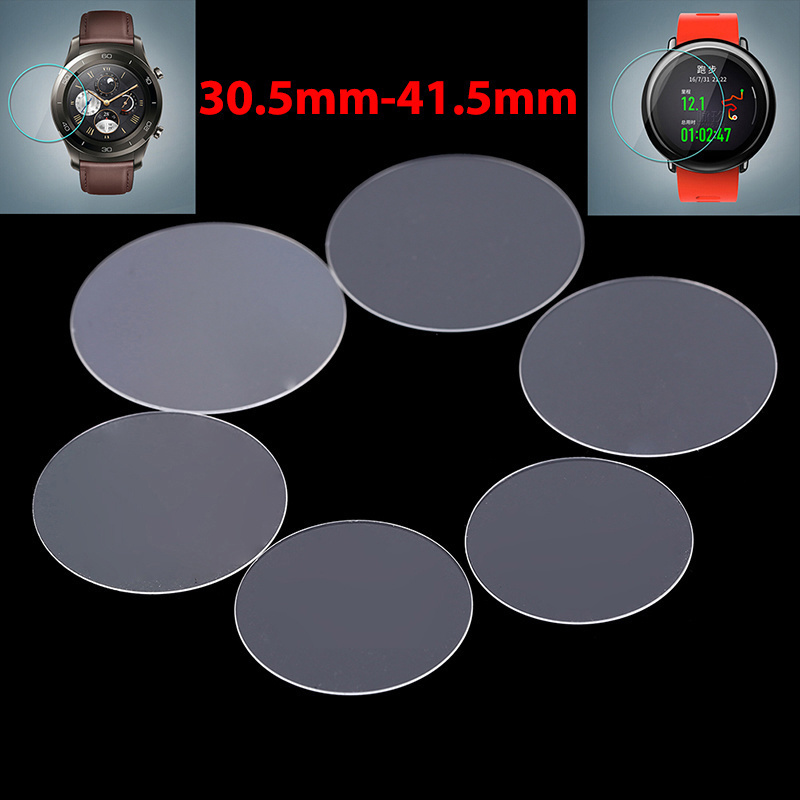 2 pièces Protecteur d'écran universel rond en verre trempé,  diamètre 31.5-41.5mm 35.5 37.5mm, pour montre intelligente For Armani Casio Xiaomi n° 1