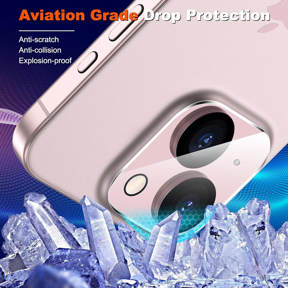 Protecteur de verre d'objectif d'appareil photo 3D 3 en 1, protecteur d'objectif HD pour iPhone 11 12 13 14 15 Pro Max, film d'appareil photo pour iPhone 14 n° 5