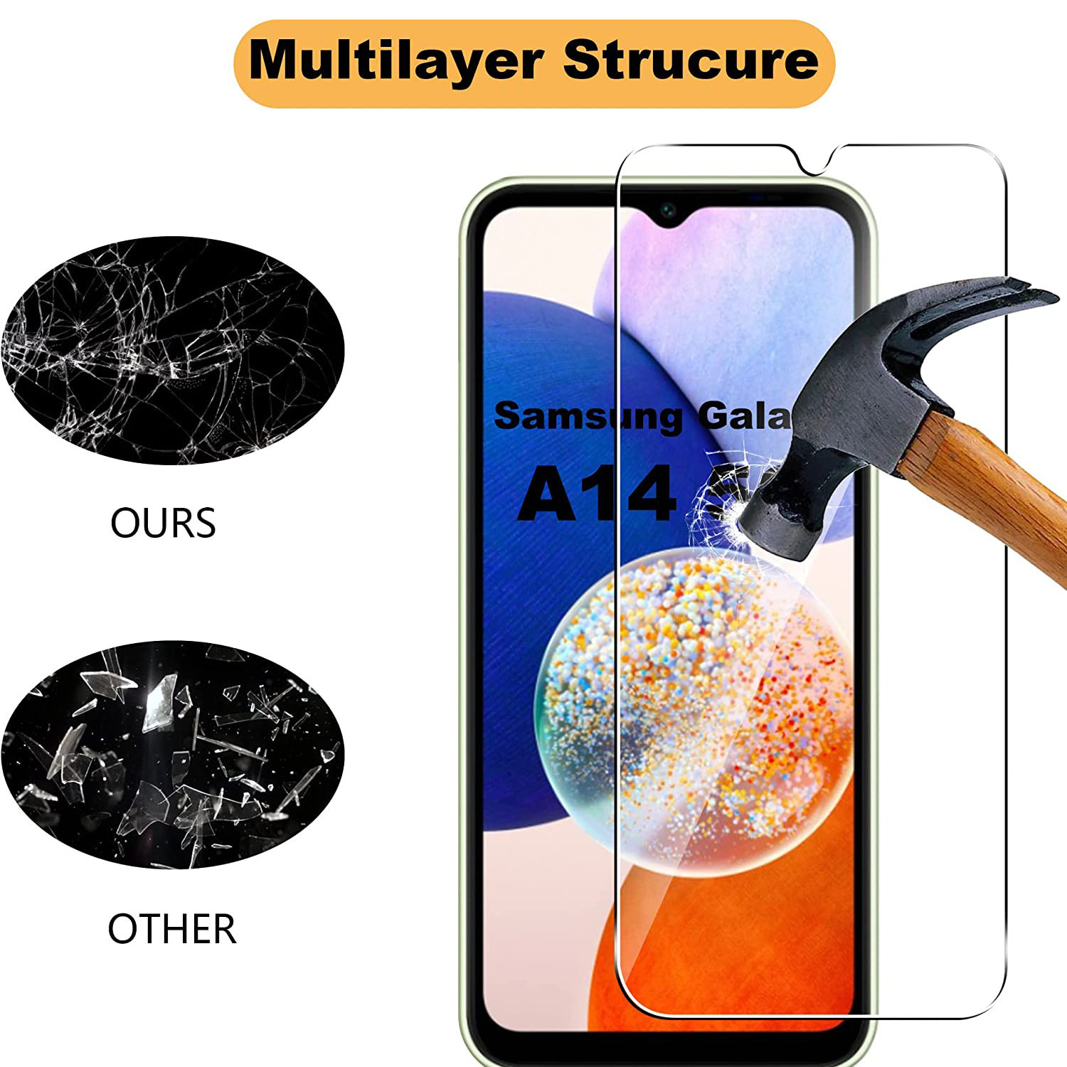 Protecteur d'écran, 2 ou 4 pièces, Film en verre trempé pour Samsung Galaxy A14 M14 F14 5G n° 3