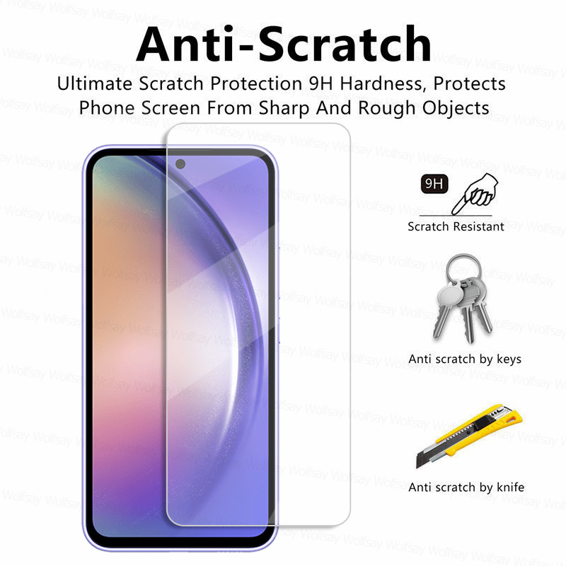 Protecteur d'écran pour Samsung Galaxy A54 5G, 2 ou 4 pièces, en verre trempé à colle complète, pour modèles A04S, A14, A24, A34 n° 4