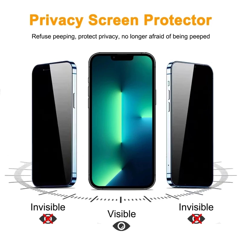 Protecteur d'écran anti-espion pour iPhone, couverture complète, verre de confidentialité, 13, 12, 14 Pro Max, Mini XS MAX, 8 Plus, 11, 15 PRO MAX, X Poly n° 2