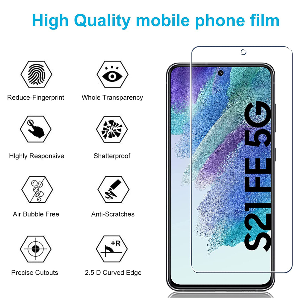 Lot de 2 ou 4 films protecteurs d'écran en verre, 0.2mm, pour Samsung Galaxy S21 FE 5G n° 3