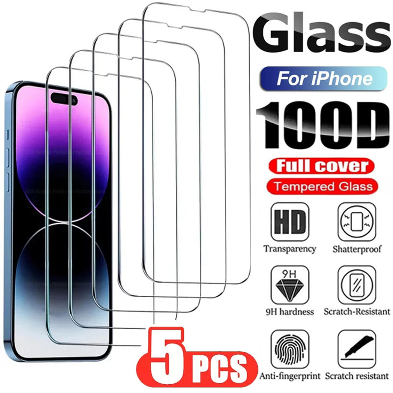 Protecteur d'écran en verre Guatemala pour iPhone, iPhone 14 13 12 11 Pro Max, iPhone 12Mini 13Mini 7 8 14 Plus SE X XS Poly 14Pro, 5 pièces n° 1