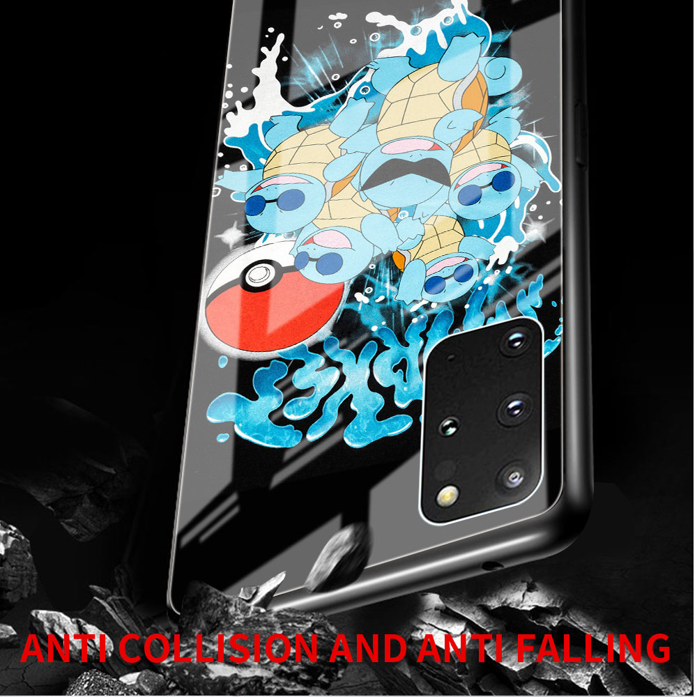 Coque en verre pour Samsung Galaxy, S22, Ultra, S20, Plus, S21, FE, Note 20, 10, S10, Lite, S9, S10e, Guatemala, Cartoon, Pokemon, Phone Cover n° 4