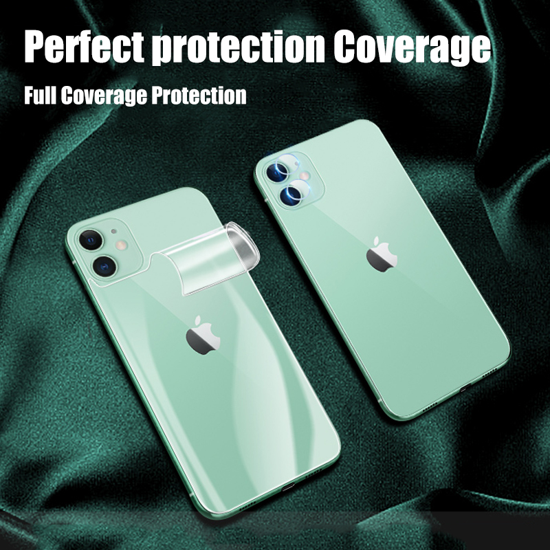 Protecteur d'écran pour iPhone, film arrière souple, pas de verre, 11, 12, 13, 14, 15 Pro Max, Mini, 14, 15 Plus, 4 pièces n° 5