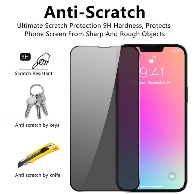 Protecteur d'Écran Incurvé 5D en Verre Anti-espion pour iPhone, Accessoire de Confidentialité pour Modèles 13 Pro Max, 12 Mini, 11, 14 Pro Max, 2 Pièces n° 5