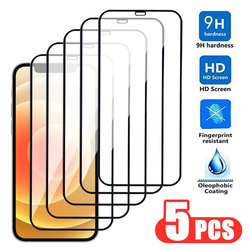 Verre de protection 9H pour Apple iPhone, protecteur d'écran en poly pour iPhone 12, 13 Mini, 14, 15 Plus, 11 Pro Max, X, XS, SE 2020, 2022 Film, 5 pièces small picture n° 1